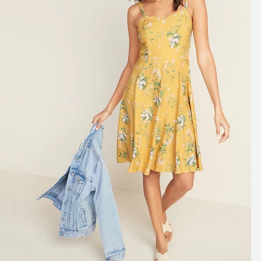Old Navy Floral Yellow Dress